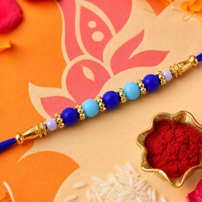 Pearl Beaded Simple Traditional Rakhi with Elegant Festive Detail