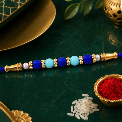 Pearl Beaded Simple Traditional Rakhi with Elegant Festive Detail