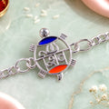 Trishul Damru Chain Rakhi with Mahadev Inspired Center Detail