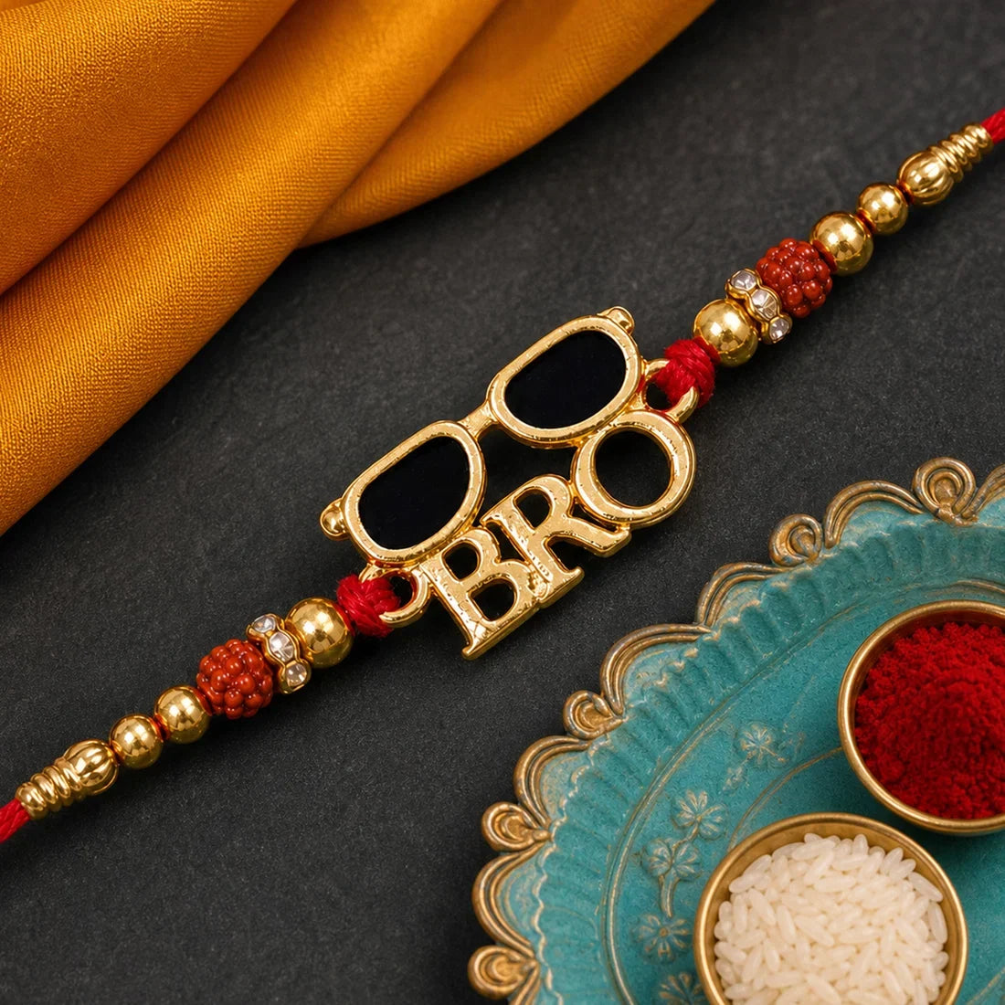 Sunglasses Bro, Turtle Motif Enamel & My Bhai My Pride Rakhi for Brother (3 Pc)