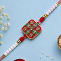 Square Nazar Evil Eye Meenakari Crystal Stone Beads Designer Rakhi