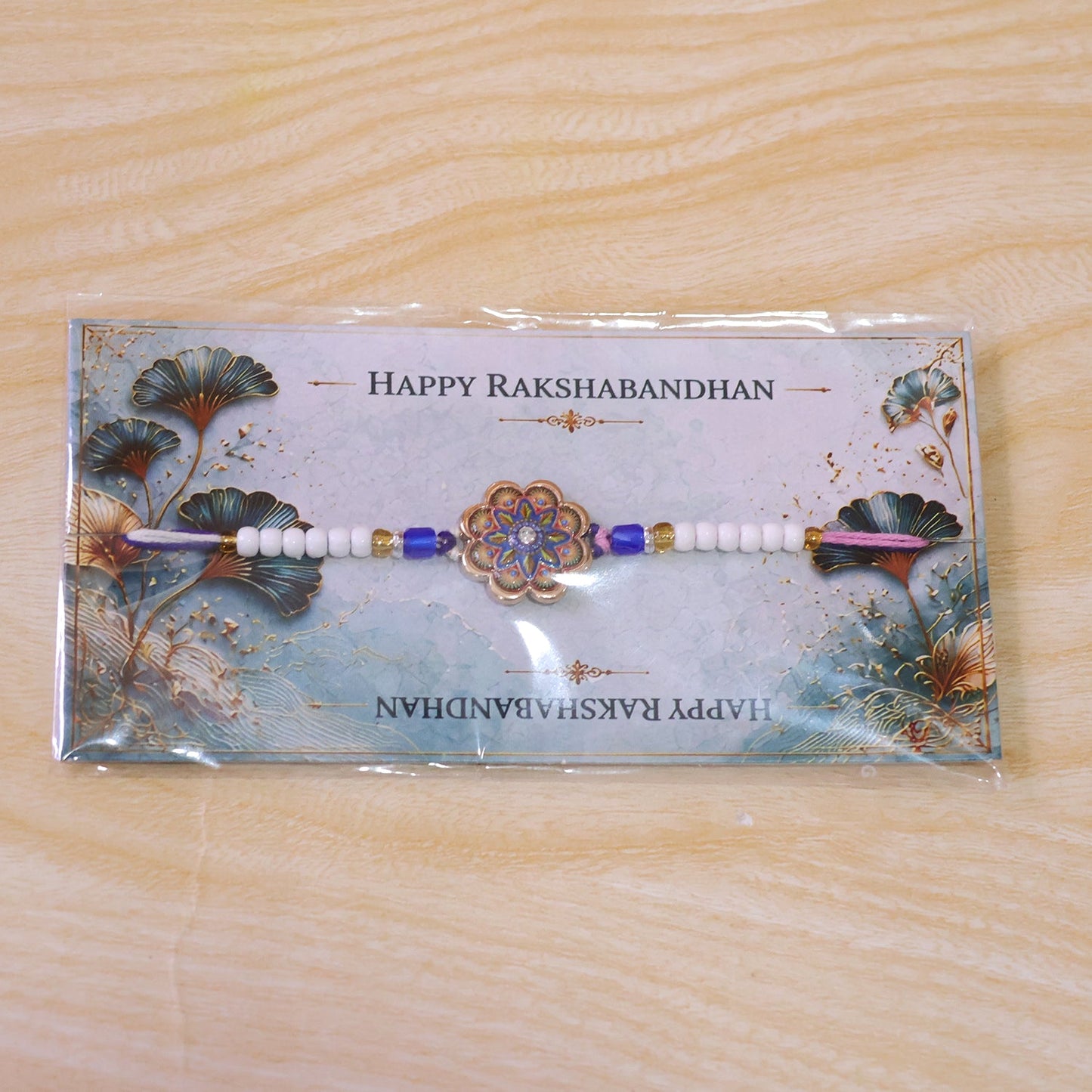 Floral Meenakari Mandala Crystal Stone Multicolor Beads Designer Rakhi