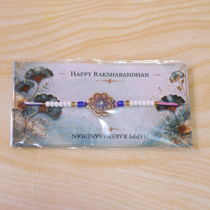 Floral Meenakari Mandala Crystal Stone Multicolor Beads Designer Rakhi