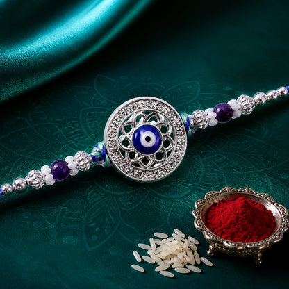 Antique Round Design Nazar Evil Eye Motif Rakhi for Raksha Bandhan
