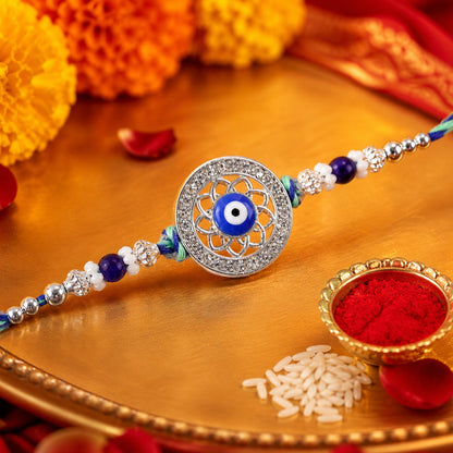 Antique Round Design Nazar Evil Eye Motif Rakhi for Raksha Bandhan