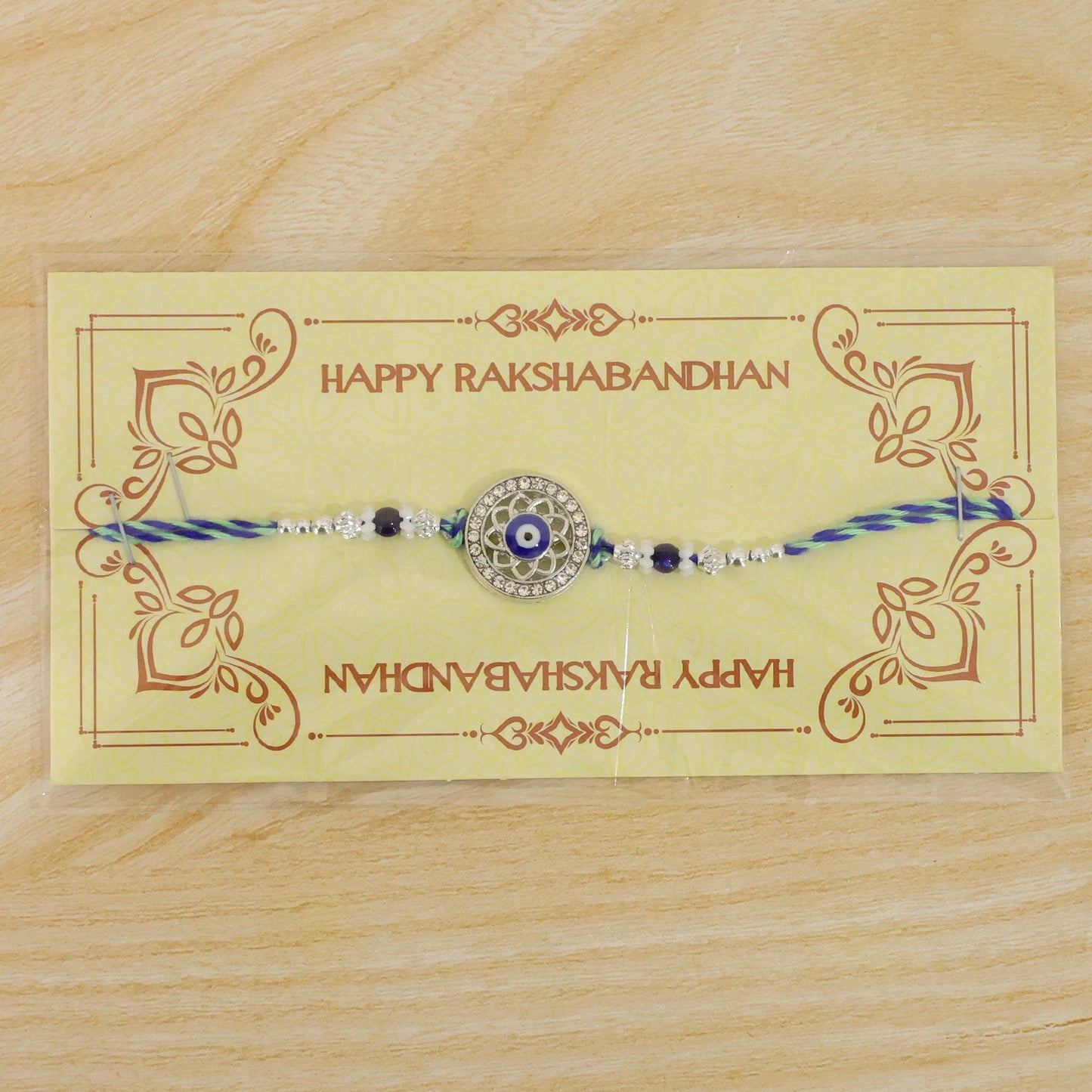 Antique Round Design Nazar Evil Eye Motif Rakhi for Raksha Bandhan