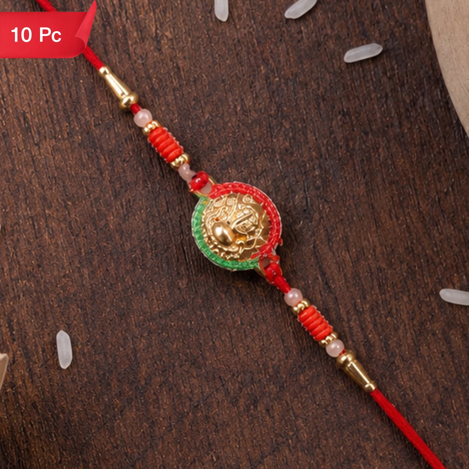 Mini Lord Ganesha Rakhi Elegant Traditional Festive Accessory (10pcs)