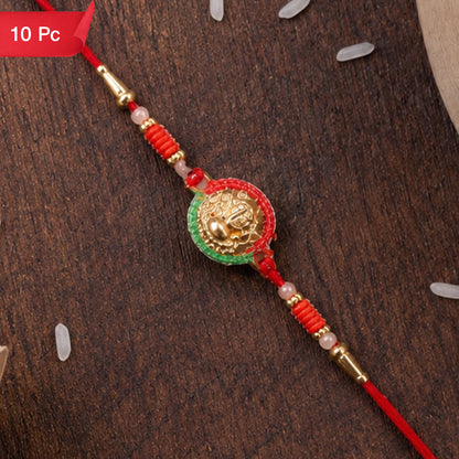Mini Lord Ganesha Rakhi Elegant Traditional Festive Accessory (10pcs)