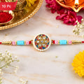 Multicolor Floral Kundan Rakhi Elegant Design for Rakshabandhan (10pcs)