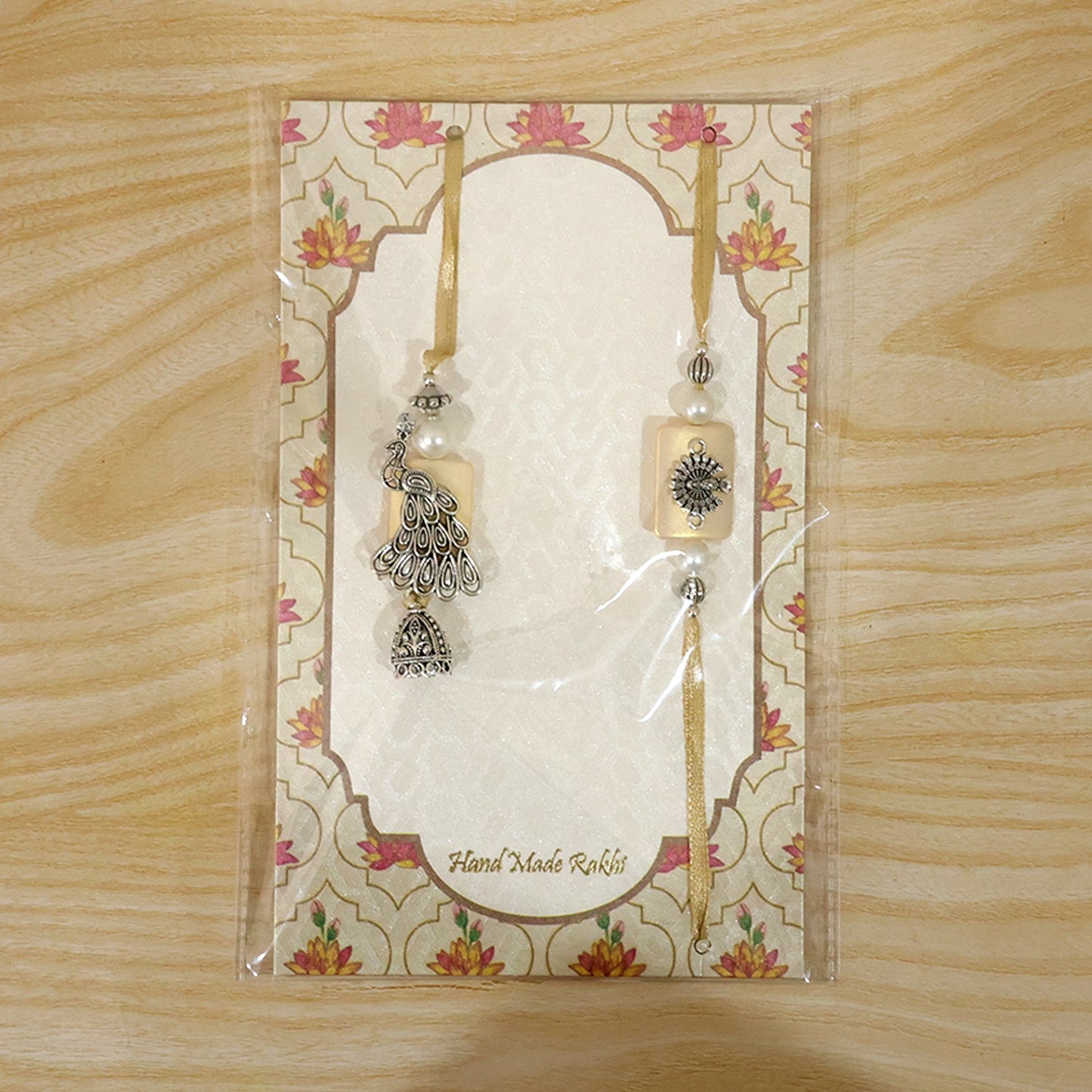Premium Stylish Peacock Motif Bhai Bhabhi Lumba Rakhi for Raksha Bandhan