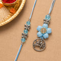 Premium Stylish Beads Flower Motif Bhai Bhabhi Lumba Rakhi Gift
