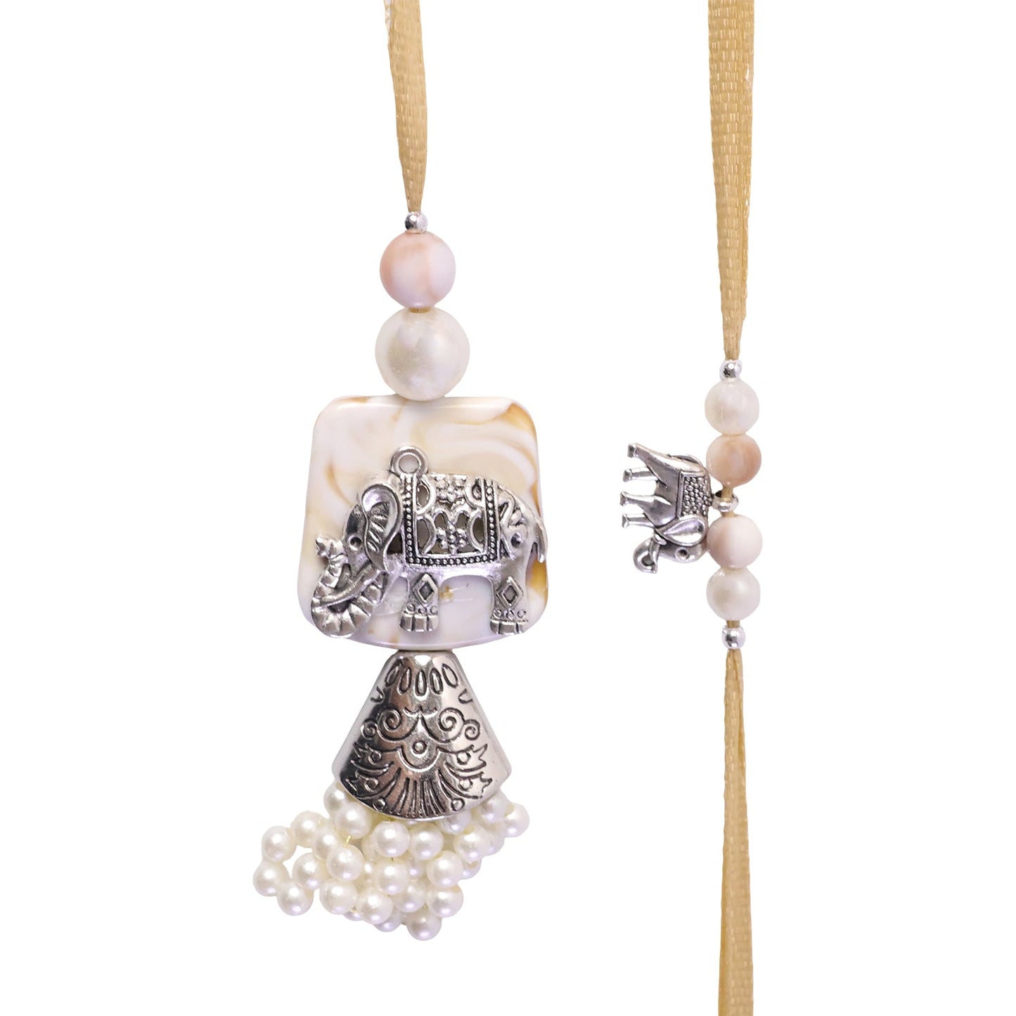 Premium Elephant Motif Raksha Bandhan Bhai Bhabhi Lumba Rakhi