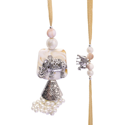 Premium Elephant Motif Raksha Bandhan Bhai Bhabhi Lumba Rakhi