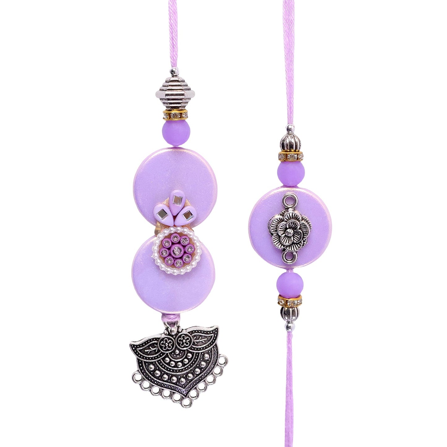 Premium Beautiful Floral Design Bhai Bhabhi Lumba Rakhi