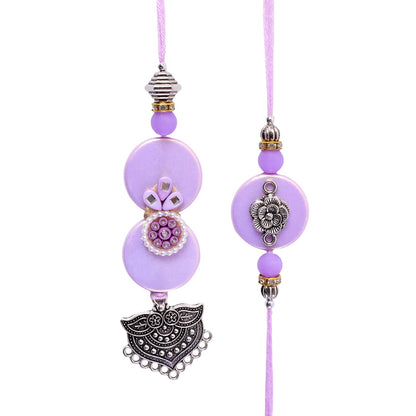 Premium Beautiful Floral Design Bhai Bhabhi Lumba Rakhi