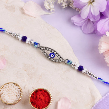 Designer Nazar Evil Eye Studded Stylish Beads Rakhi for Brother