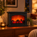 Mini Electric Fireplace LED Flame Night Light Decorative Table Lamp