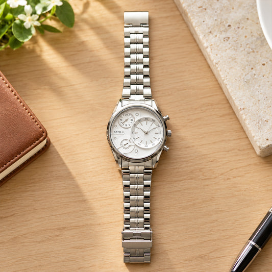 Premium Men's Analog Watch with Multi-Dial Metal Strap showcase