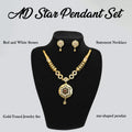 Gold Star Pendant Necklace Set – Ruby & CZ Accent Jewellery