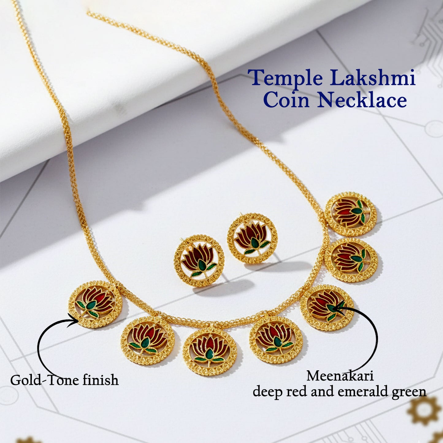 Temple Jewellery Lakshmi Coin Choker with Jhumka Earrings