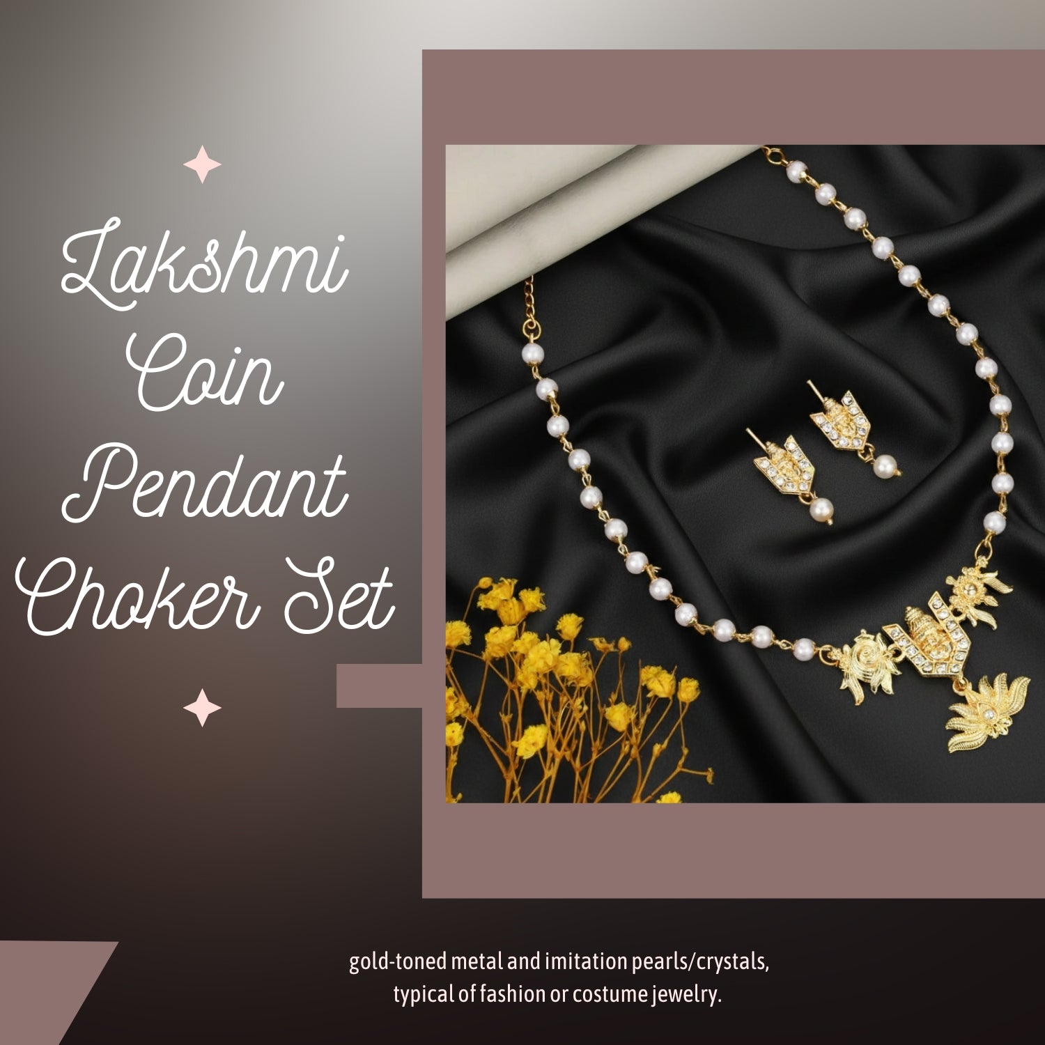 Temple Jewellery Lakshmi Coin Choker with Jhumka Earrings