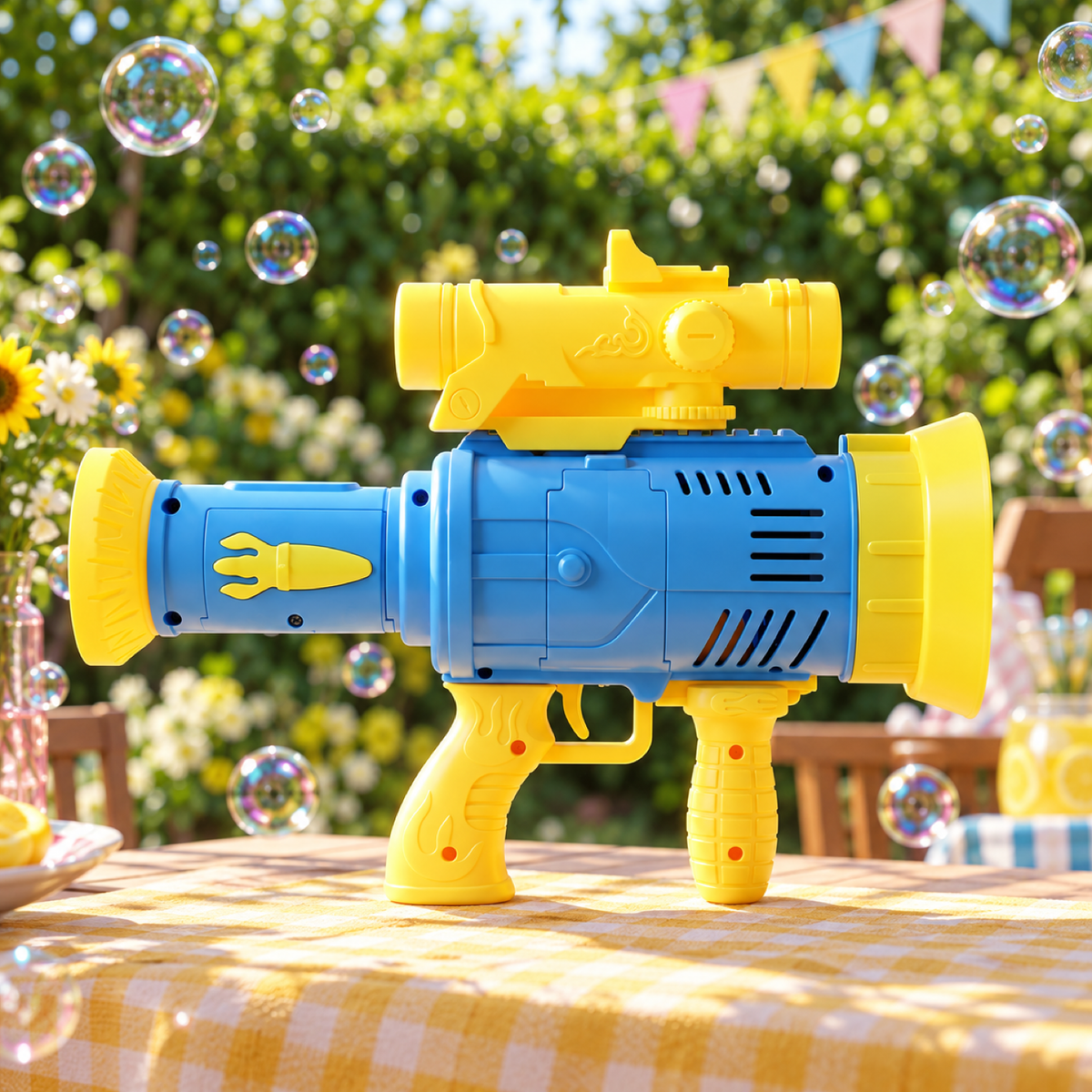 whl282 22124 automatic rechargeable bubble gun toy