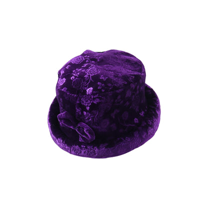 Winter velvet bucket hat top view