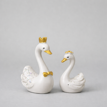 Royal White Swan Couple Love Showpiece – Romantic Home & Bedroom Decor Statue