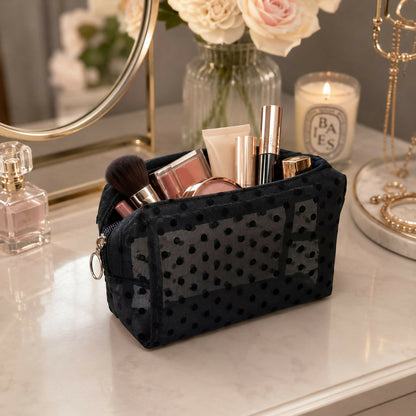 Compact stylish pouch for cosmetics and stationery