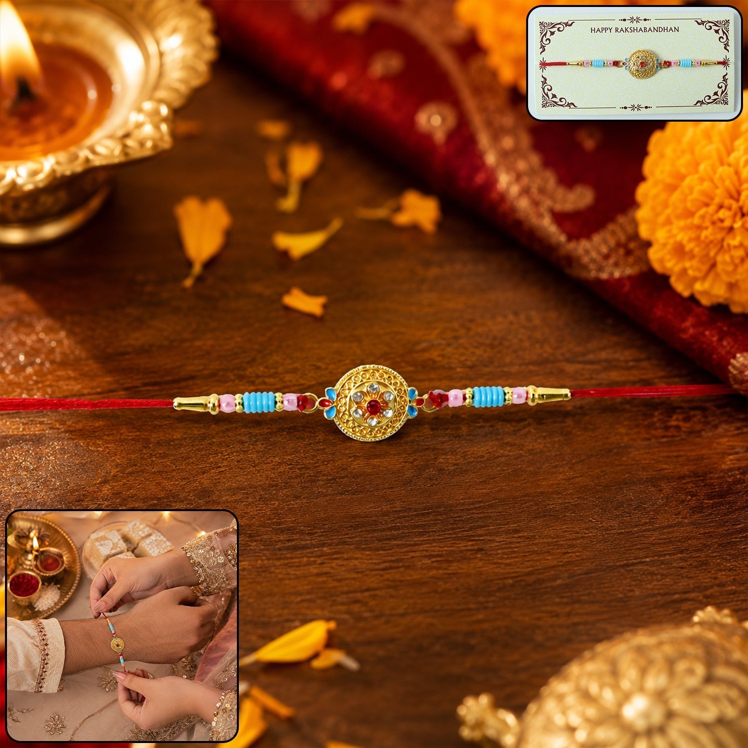 Diamond Rakhi Festive Thread for Raksha Bandhan (10pcs)