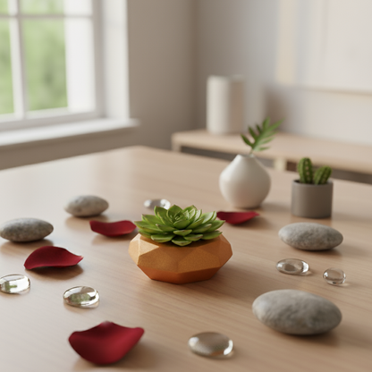 Diamond Decorative Diya Multi-Purpose Tealight Candle Holder, Dhoop Cone Stand, Pooja Diya & Mini Planter (Red, Rose Gold, Metallic Pink)