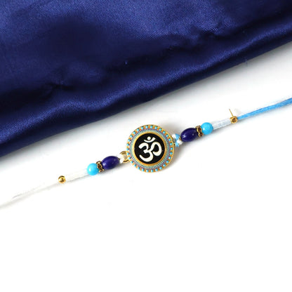 Om Symbol Rakhi Elegant Beaded Design for Raksha Bandhan (5pcs)