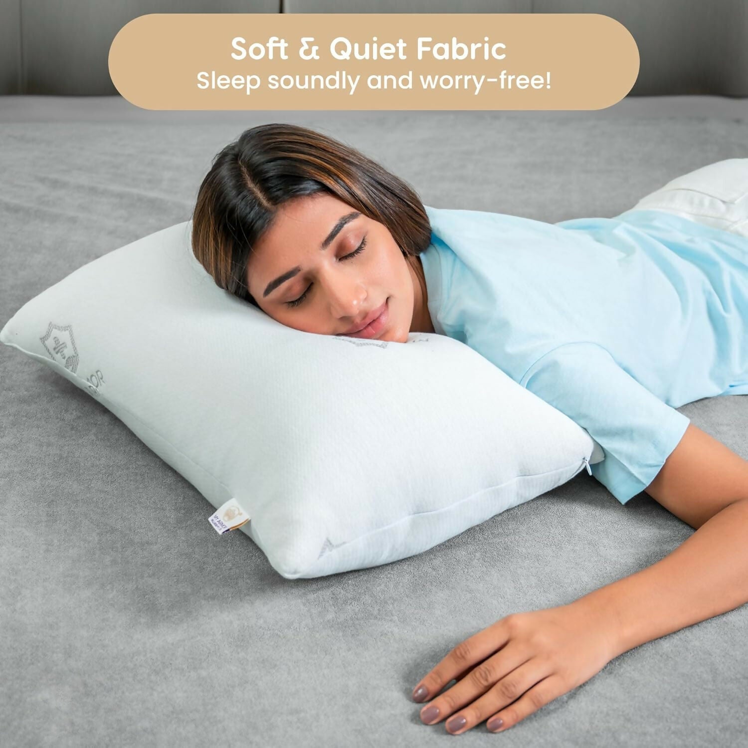 Various sizes of mattress protectors displayed for sale
