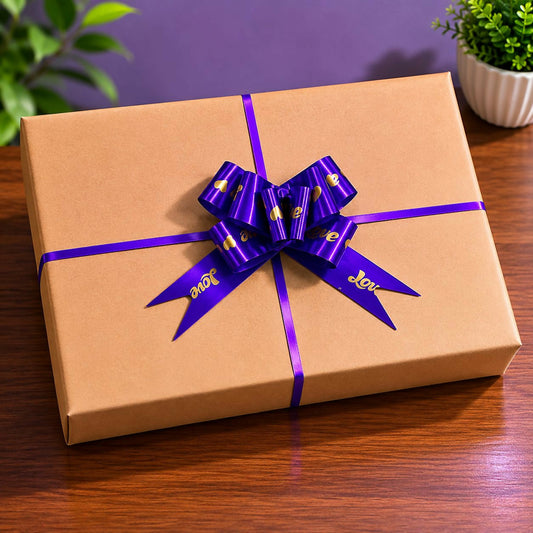 Decorative printed gift ribbon roll with Love print design
