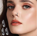 Gold Plated Ruby CZ Single Row Non-Pierced Nose Cuff – Elegant Clip-On