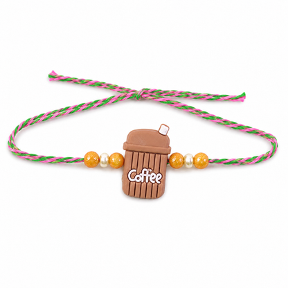 Kids Beaded Rakhi for Brother Coffee Cup Charm Design (10pcs)