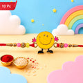 Smiley Kids Rakhi Colourful Beads & Playful Design for Raksha Bandhan (10pcs)