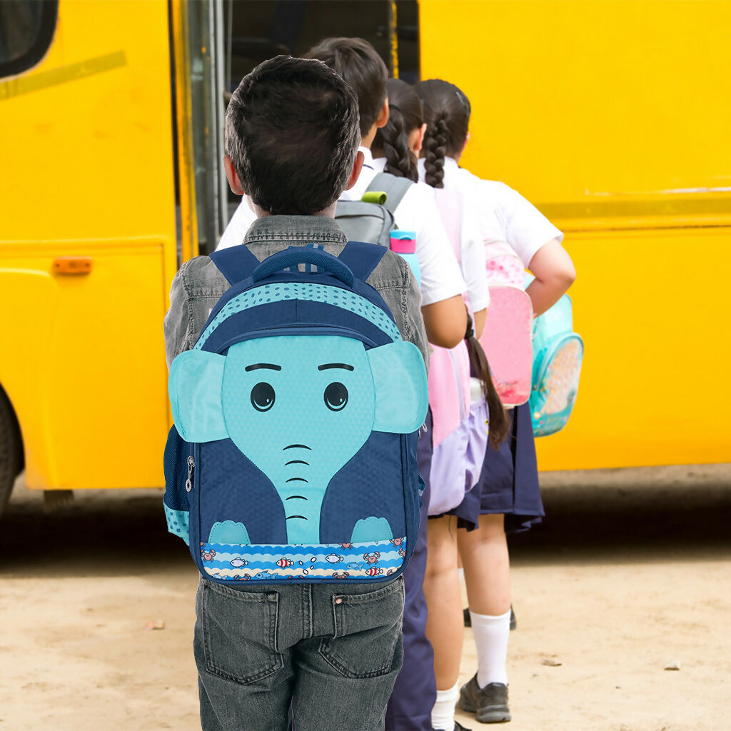 Cute Blue Elephant Kids Backpack for Boys & Girls – Lightweight Preschool School Bag with Cartoon Design, Comfortable Straps & Spacious Compartments