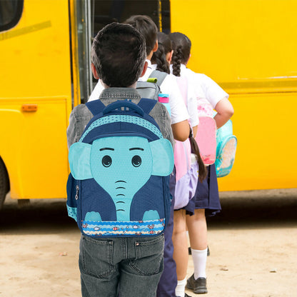 Cute Blue Elephant Kids Backpack for Boys & Girls – Lightweight Preschool School Bag with Cartoon Design, Comfortable Straps & Spacious Compartments