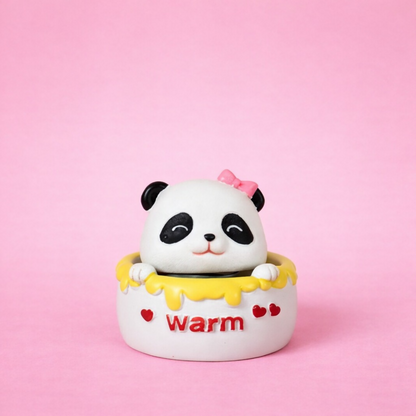 Cute Bow Panda Warm Desk Decor Showpiece for Home & Office Table