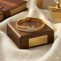Eternal Bloom Gold-Tone Botanical Kada Bracelet – Elegant & Anti Tarnish