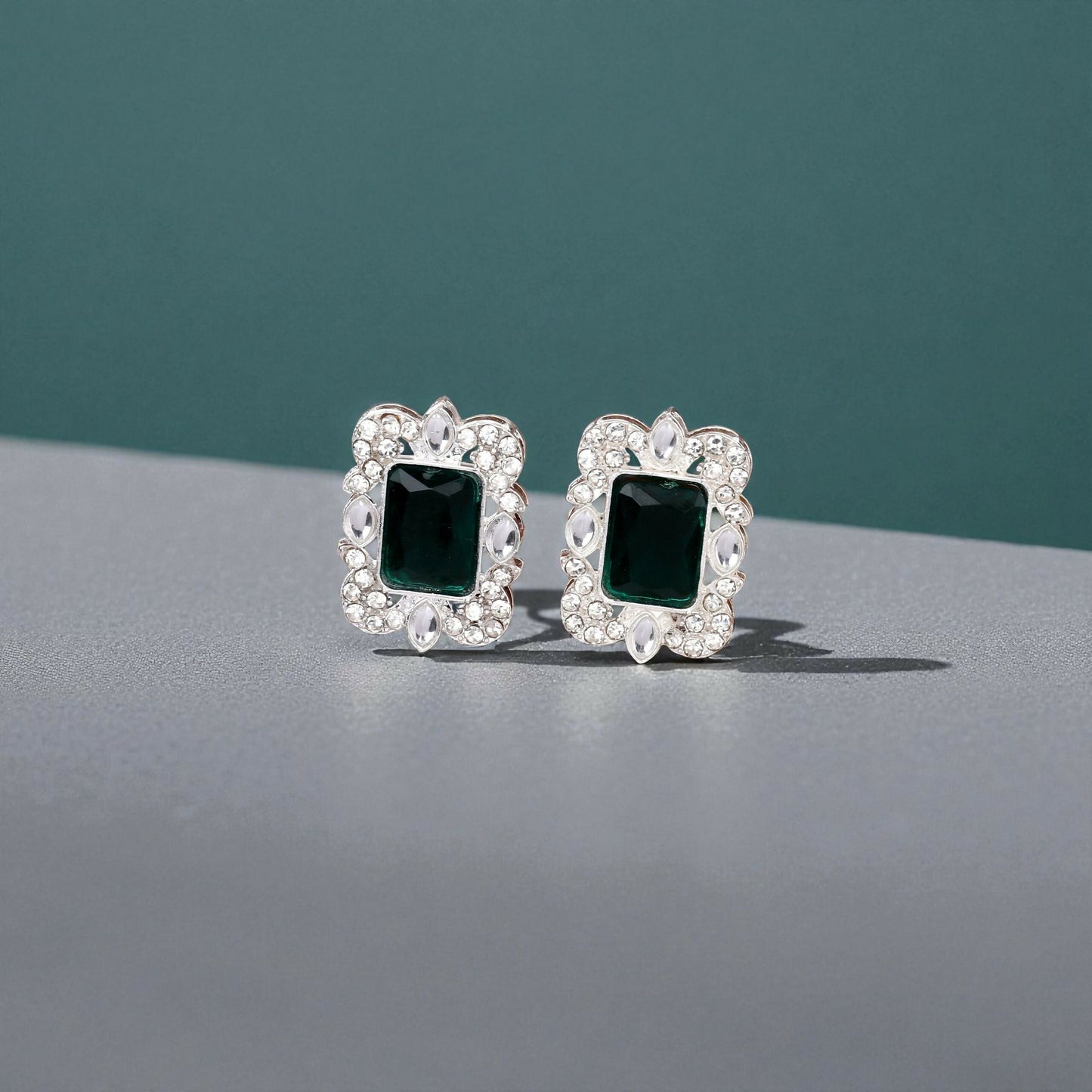 Brilliant Silver-Tone All-Crystal Drop Necklace Set