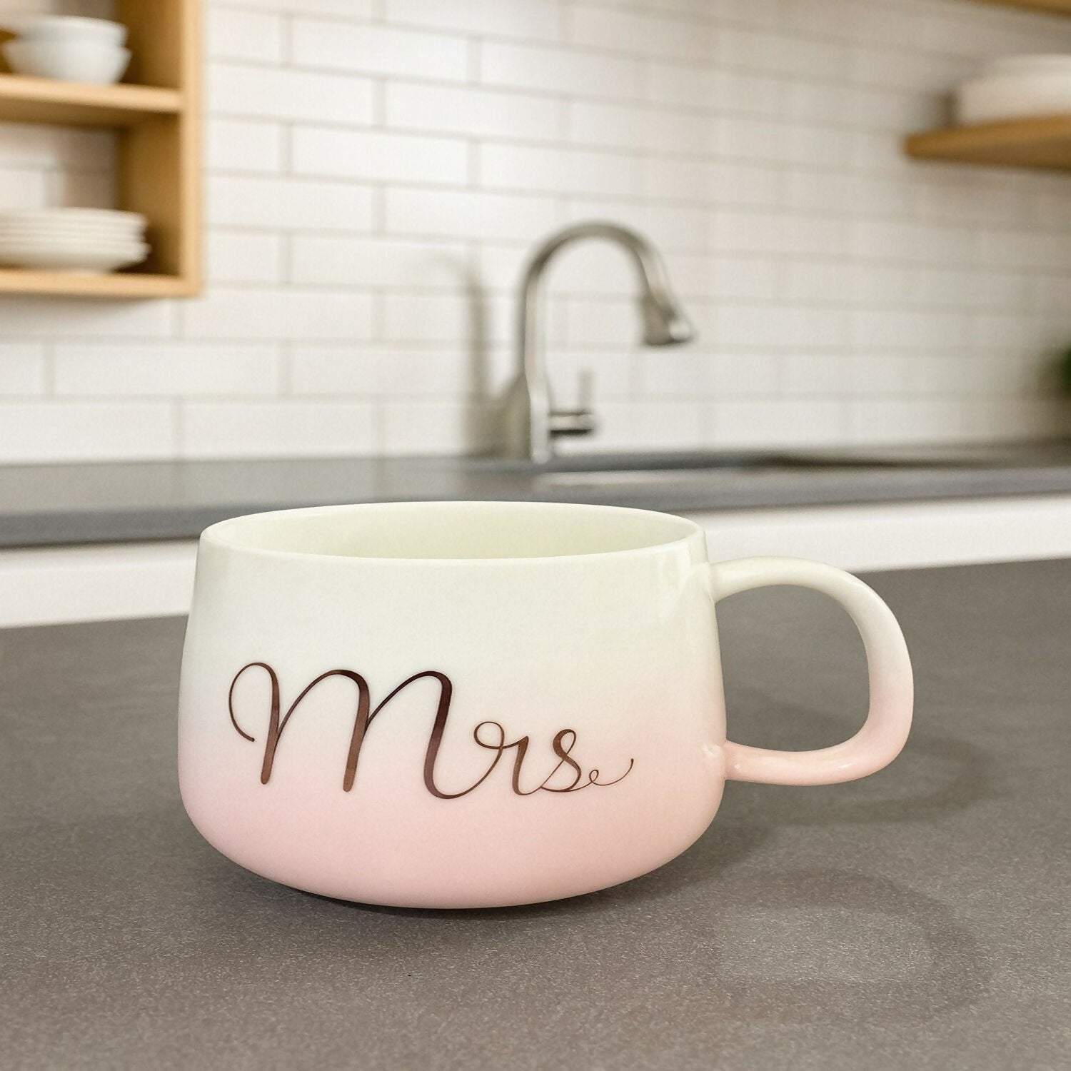 Mrs Gradient Pink Ceramic Mug | Elegant Ombre Tea & Coffee Cup for Women | Stylish Mrs Print Mug for Wife, Girlfriend, Sister & Mom | Premium Matte Finish Designer Mug | Perfect Gift for Anniversary, Birthday, Valentine’s & Daily Use