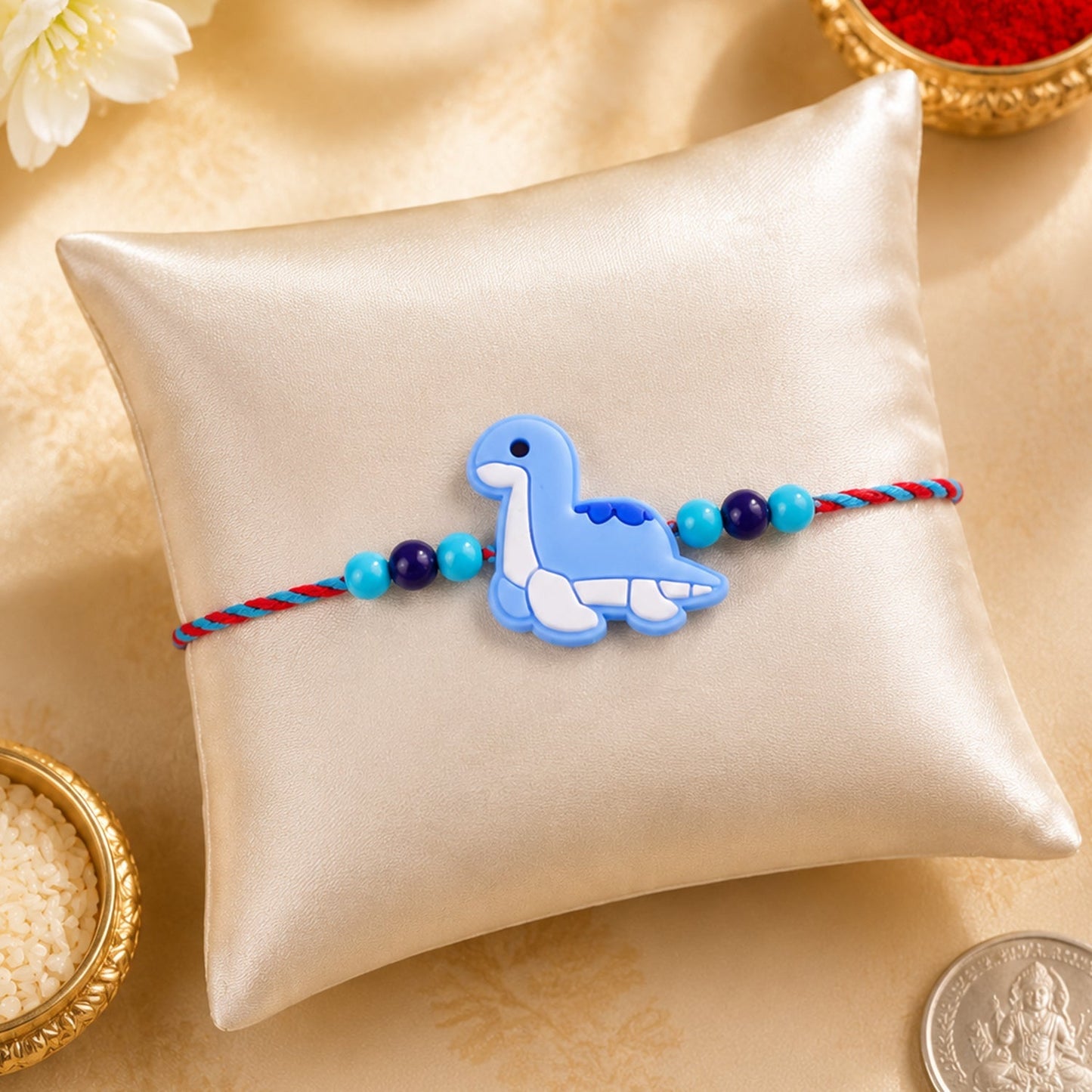 Kids Beaded Cartoon Charm Rakhi for Raksha Bandhan (10pcs)