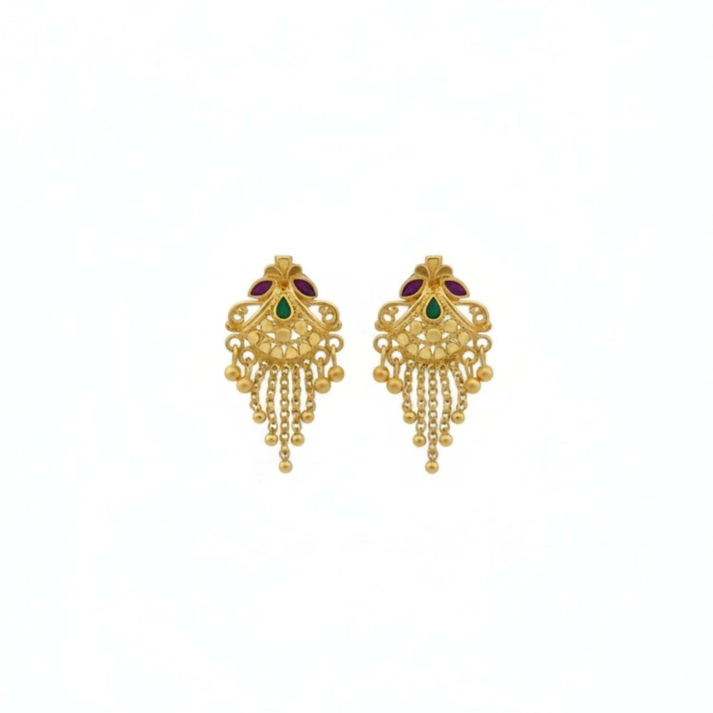 5 Line Side Latkan Golden Earrings with Mina for Women & Girls – Fancy Jewellery Gift