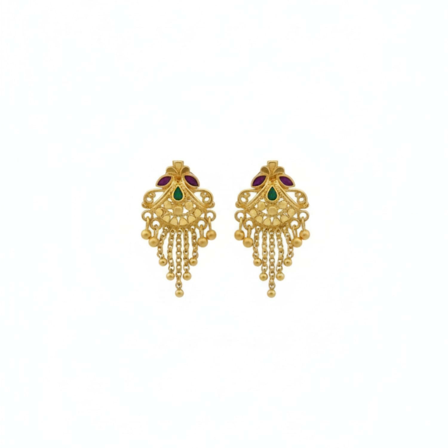 5 Line Side Latkan Golden Earrings with Mina for Women & Girls – Fancy Jewellery Gift