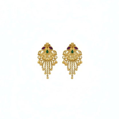5 Line Side Latkan Golden Earrings with Mina for Women & Girls – Fancy Jewellery Gift