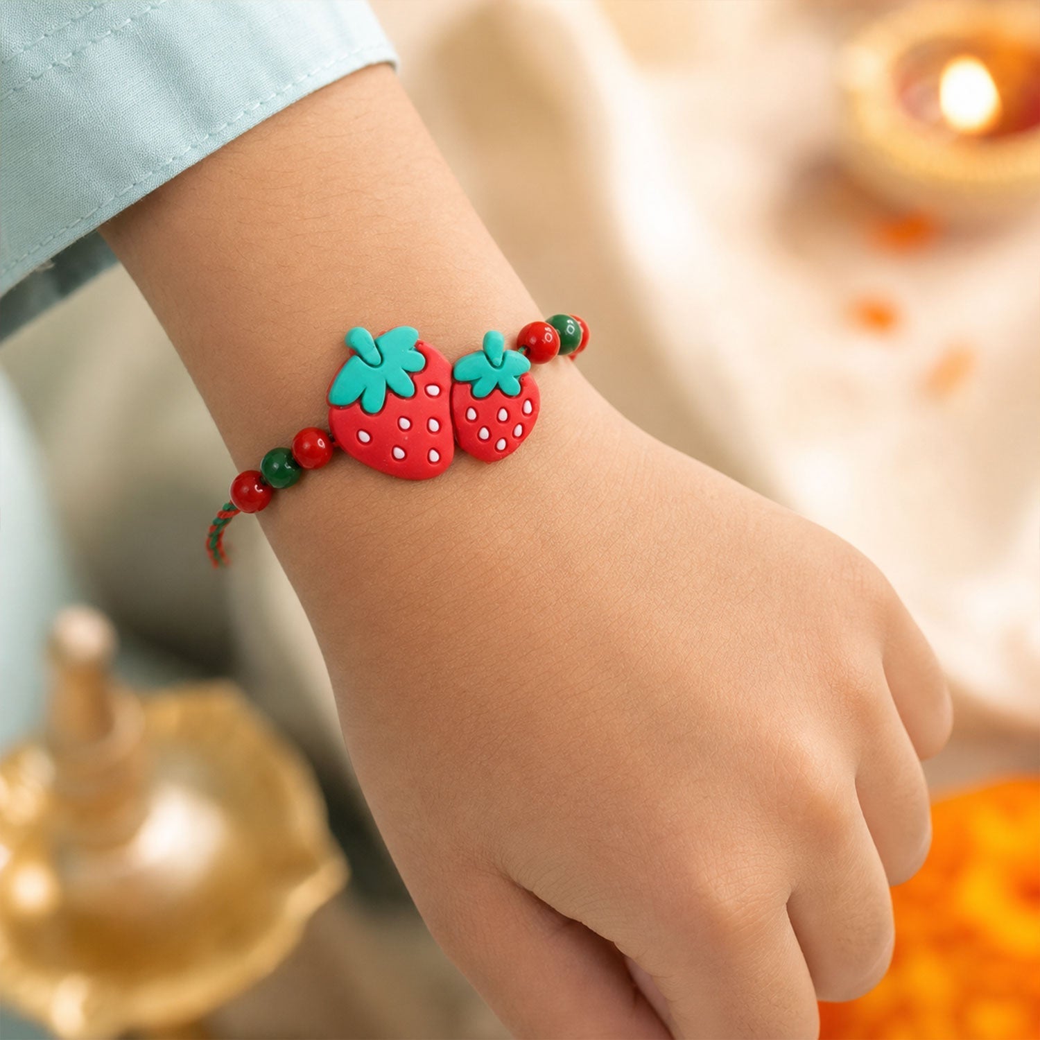 Strawberry Kids Rakhi Cute Cartoon Pattern for Brother (10pcs)