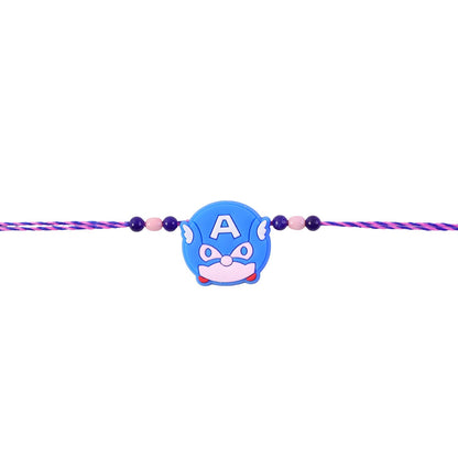 Kids Rakhi Superhero Face Beaded Thread for Brother (10pcs)