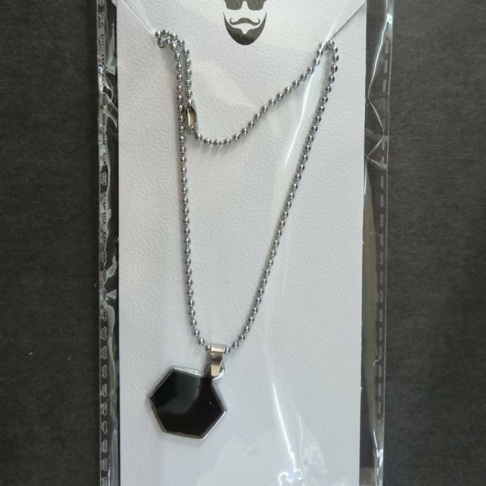 Elegant Black Onyx Hexagon Pendant Necklace Minimalist Chain Jewelry